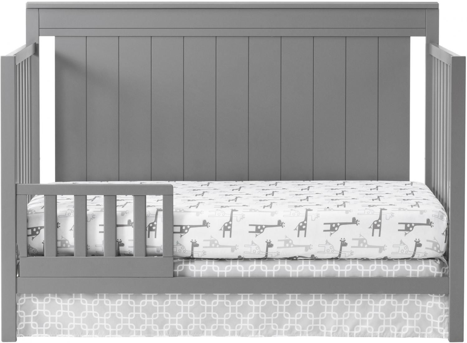 Oxford Baby Lazio 4-in-1 Convertible Crib, Dove Gray, GREENGUARD Gold Certified, Wooden Crib - Image 6