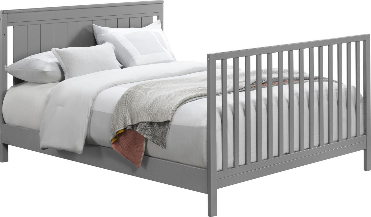 Oxford Baby Lazio 4-in-1 Convertible Crib, Dove Gray, GREENGUARD Gold Certified, Wooden Crib - Image 4