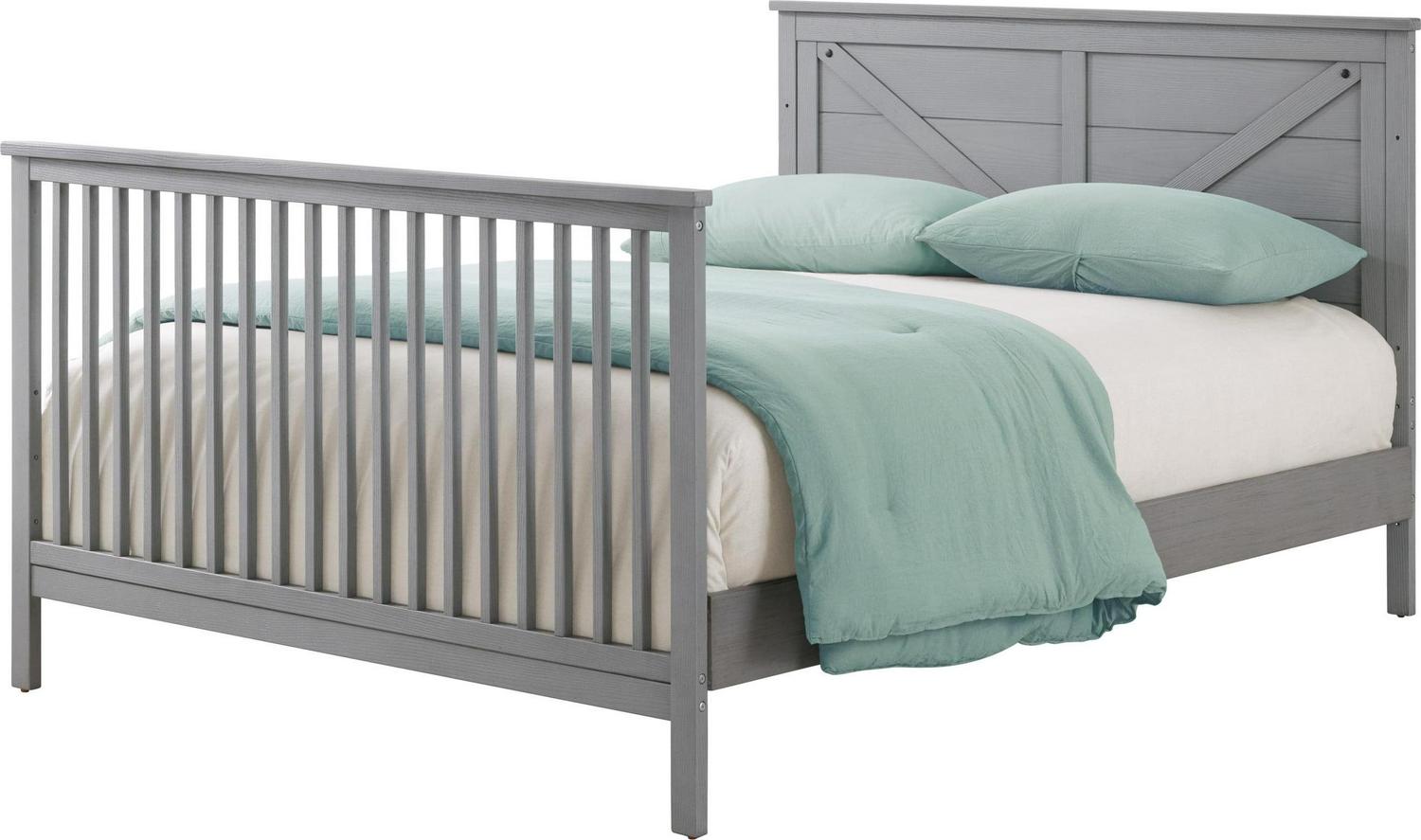 Oxford Baby Montauk 4-in-1 Convertible Crib, Farmhouse Gray, GREENGUARD Gold Certified, Wooden Crib - Image 9