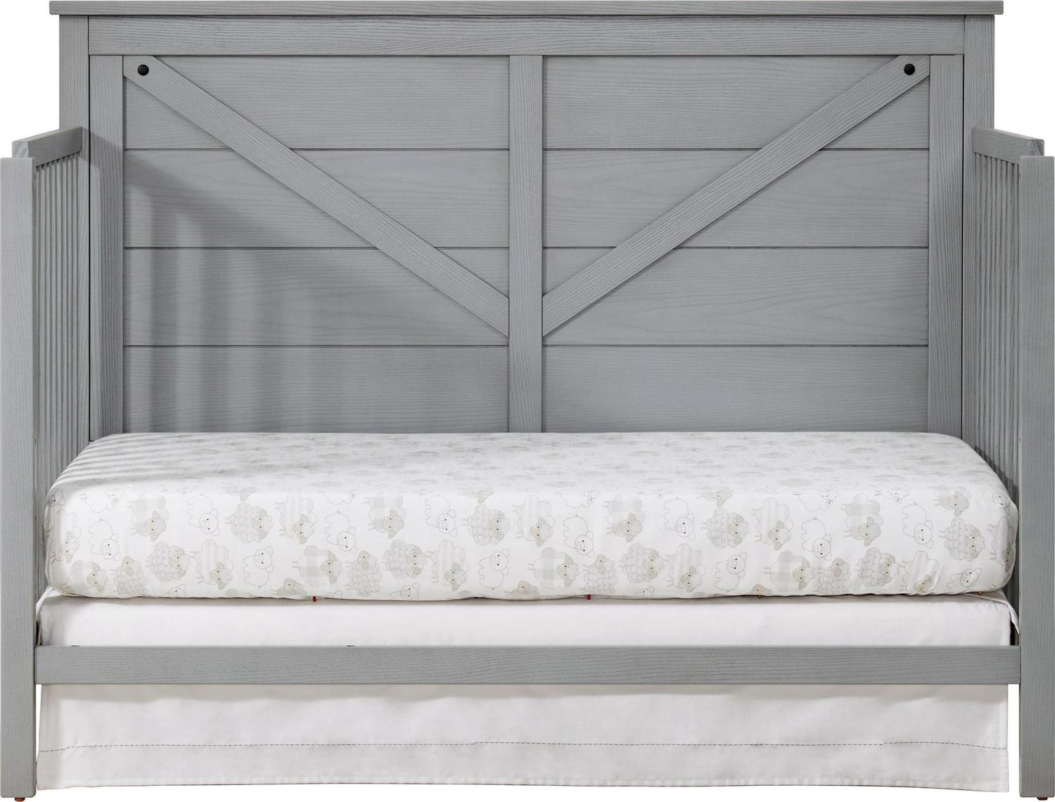 Oxford Baby Montauk 4-in-1 Convertible Crib, Farmhouse Gray, GREENGUARD Gold Certified, Wooden Crib - Image 12