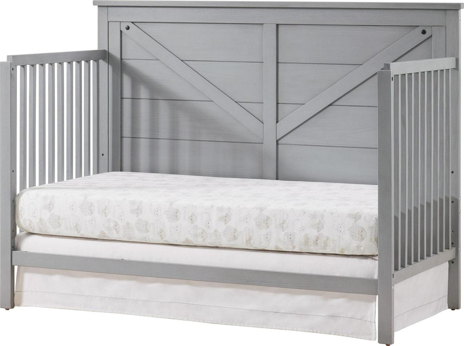 Oxford Baby Montauk 4-in-1 Convertible Crib, Farmhouse Gray, GREENGUARD Gold Certified, Wooden Crib - Image 8