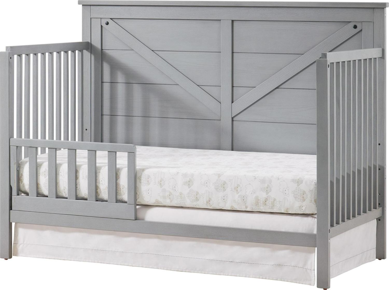 Oxford Baby Montauk 4-in-1 Convertible Crib, Farmhouse Gray, GREENGUARD Gold Certified, Wooden Crib - Image 7