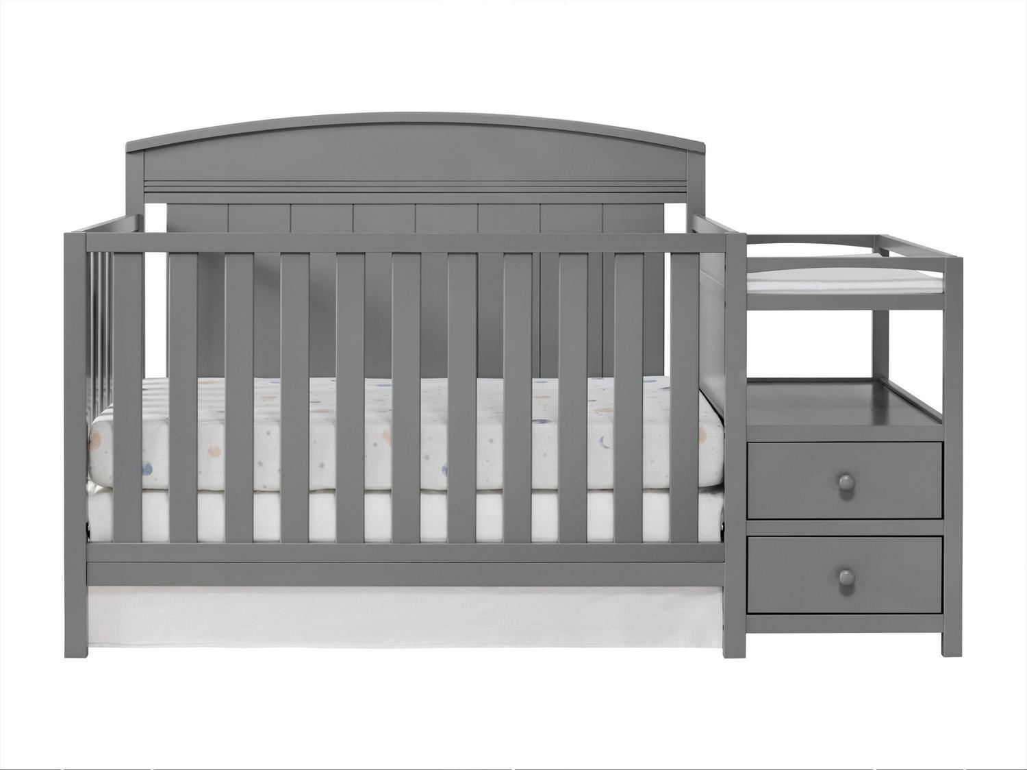Oxford Baby Pearson 4-in-1 Convertible Crib & Changing Station, Dove Gray, GREENGUARD Gold Certified, Wooden Crib - Image 8