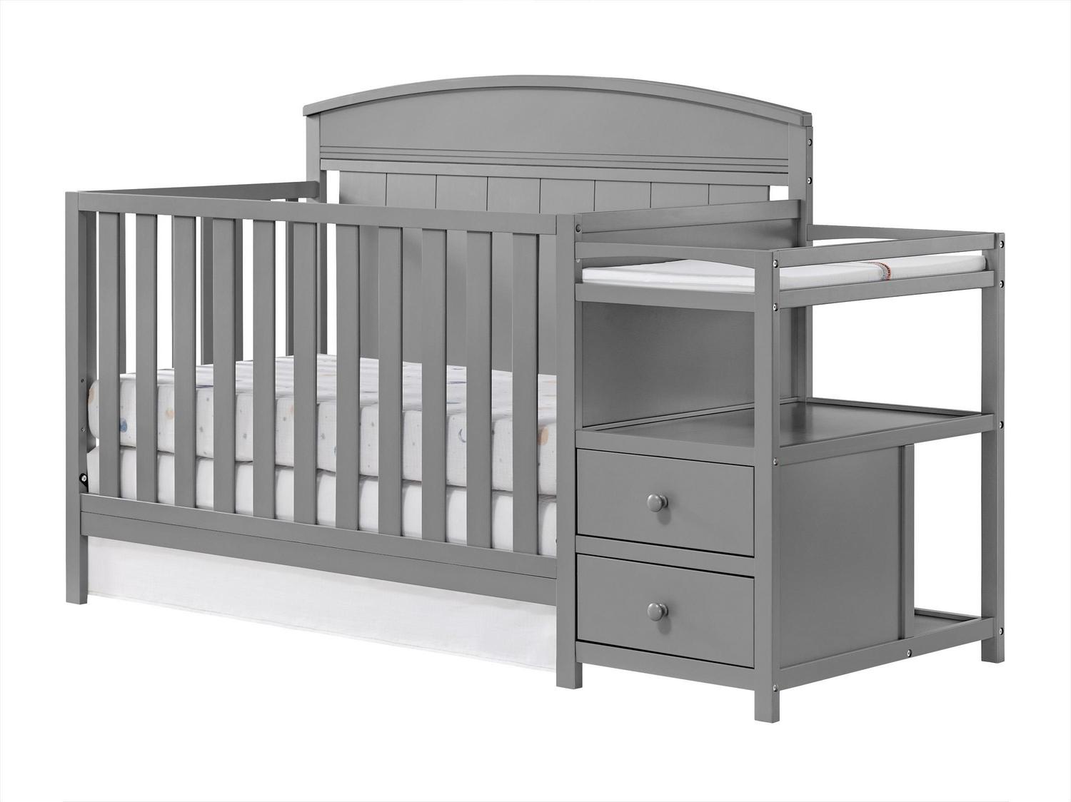 Oxford Baby Pearson 4-in-1 Convertible Crib & Changing Station, Dove Gray, GREENGUARD Gold Certified, Wooden Crib - Image 3