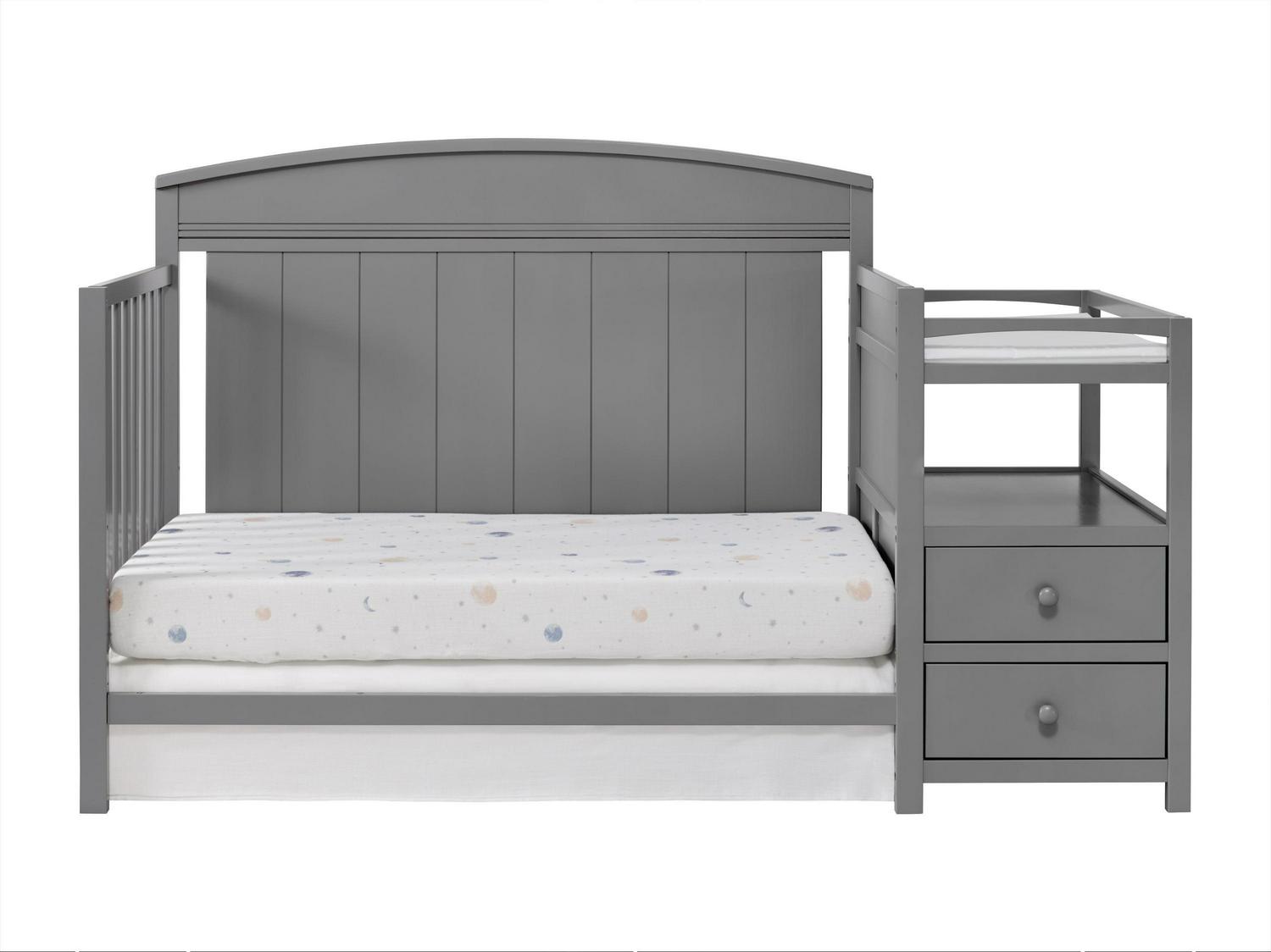 Oxford Baby Pearson 4-in-1 Convertible Crib & Changing Station, Dove Gray, GREENGUARD Gold Certified, Wooden Crib - Image 10