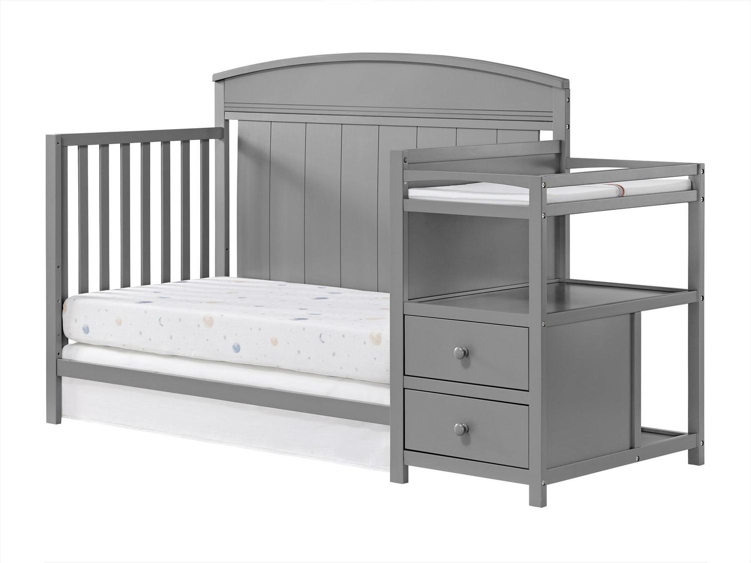 Oxford Baby Pearson 4-in-1 Convertible Crib & Changing Station, Dove Gray, GREENGUARD Gold Certified, Wooden Crib - Image 6