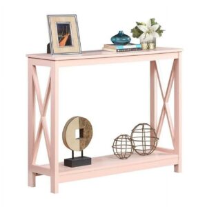 Oxford Console Table with Shelf Blush Pink