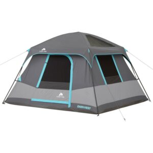 Ozark Trail 10' x 9' 6-Person Dark Rest Cabin Tent w/Skylight Ceiling Panels, 15.4 lbs