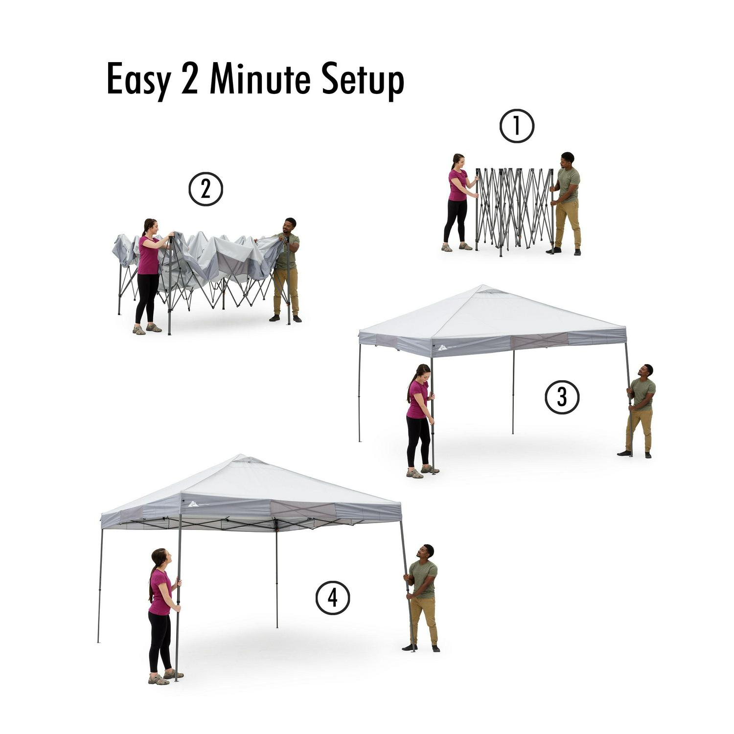 Ozark Trail 12' x 12' Instant Straight Leg Canopy for Camping - Gray - Image 13