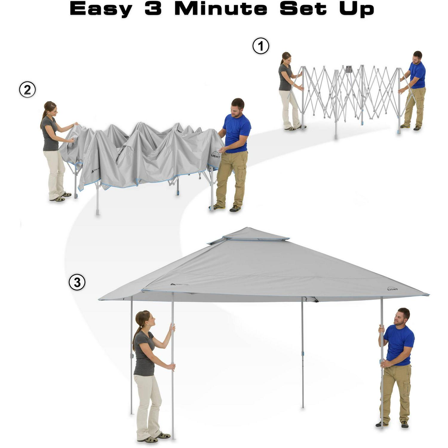 Ozark Trail 13' x 13' Instant Lighted Canopy with Roof Vents and LED Lighting - Image 8