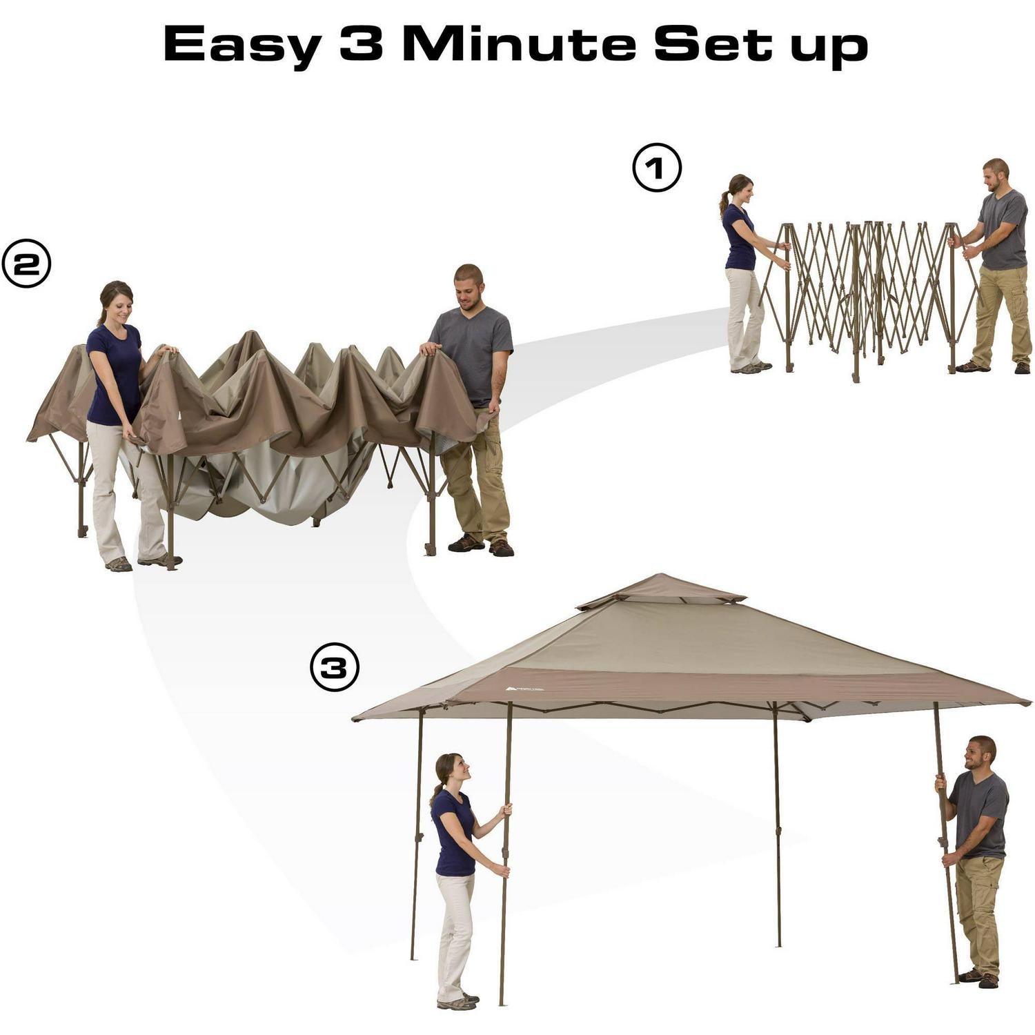 Ozark Trail 13' x 13' Beige Instant Outdoor Canopy with UV Protection - Image 8