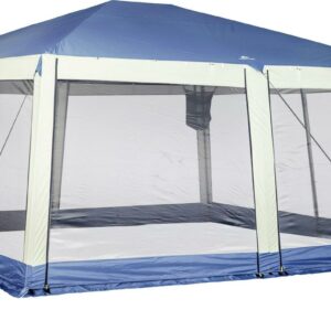 Ozark Trail 15' x 15' Screened Blue and White Hexagon Gazebo, 56.6 lbs.