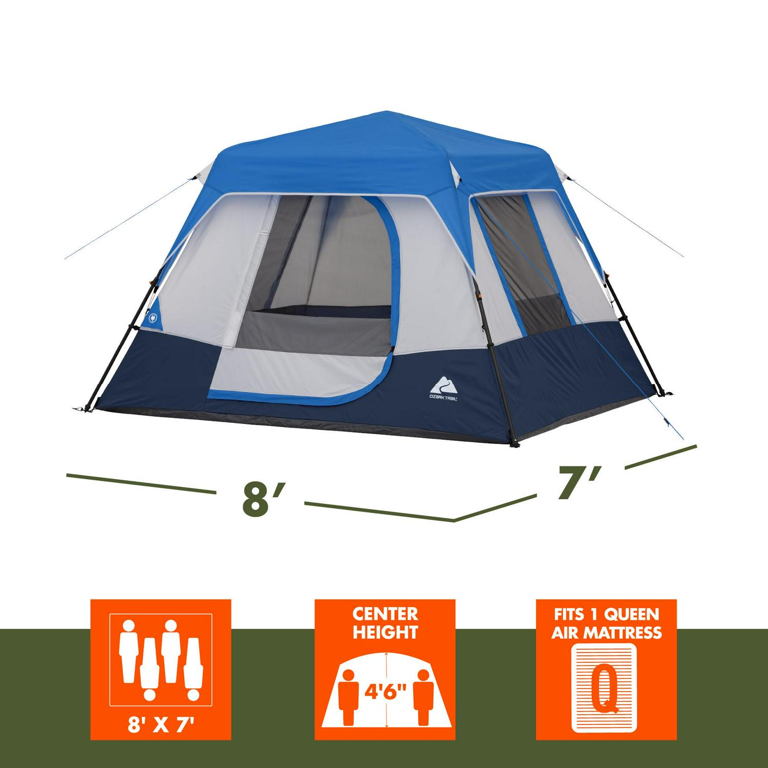 Ozark Trail 4-Person Instant Cabin Tent with LED Lighted Hub - Image 6