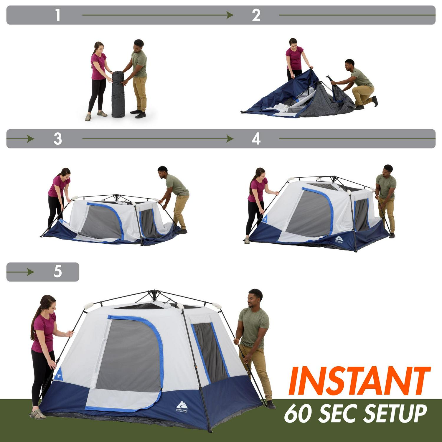 Ozark Trail 4-Person Instant Cabin Tent with LED Lighted Hub - Image 5
