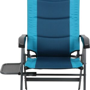 Ozark Trail Camping 5 Positions Recliner Chair with Side Table, Blue