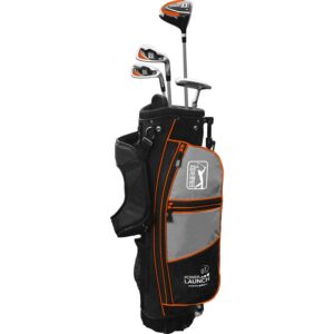 PGA Tour Right Hand 7 Piece Kids Golf Club Stand Bag Set; Player Height 5'2"+, Ages 12+