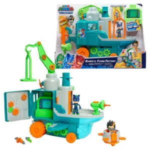 PJ Masks Romeo's Flying Factory Playset with Lights, Sounds, and Secret Compartment, Kids Toys for Ages 3 Up, Gifts and Presents