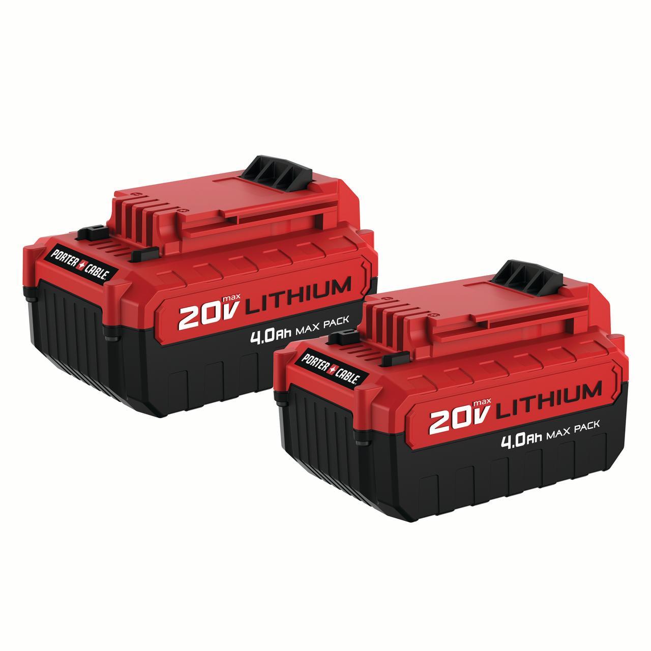 PORTER CABLE 20-Volt 4.0-Amp Max Lithium-Ion Batteries, 2-Pack, PCC685LP