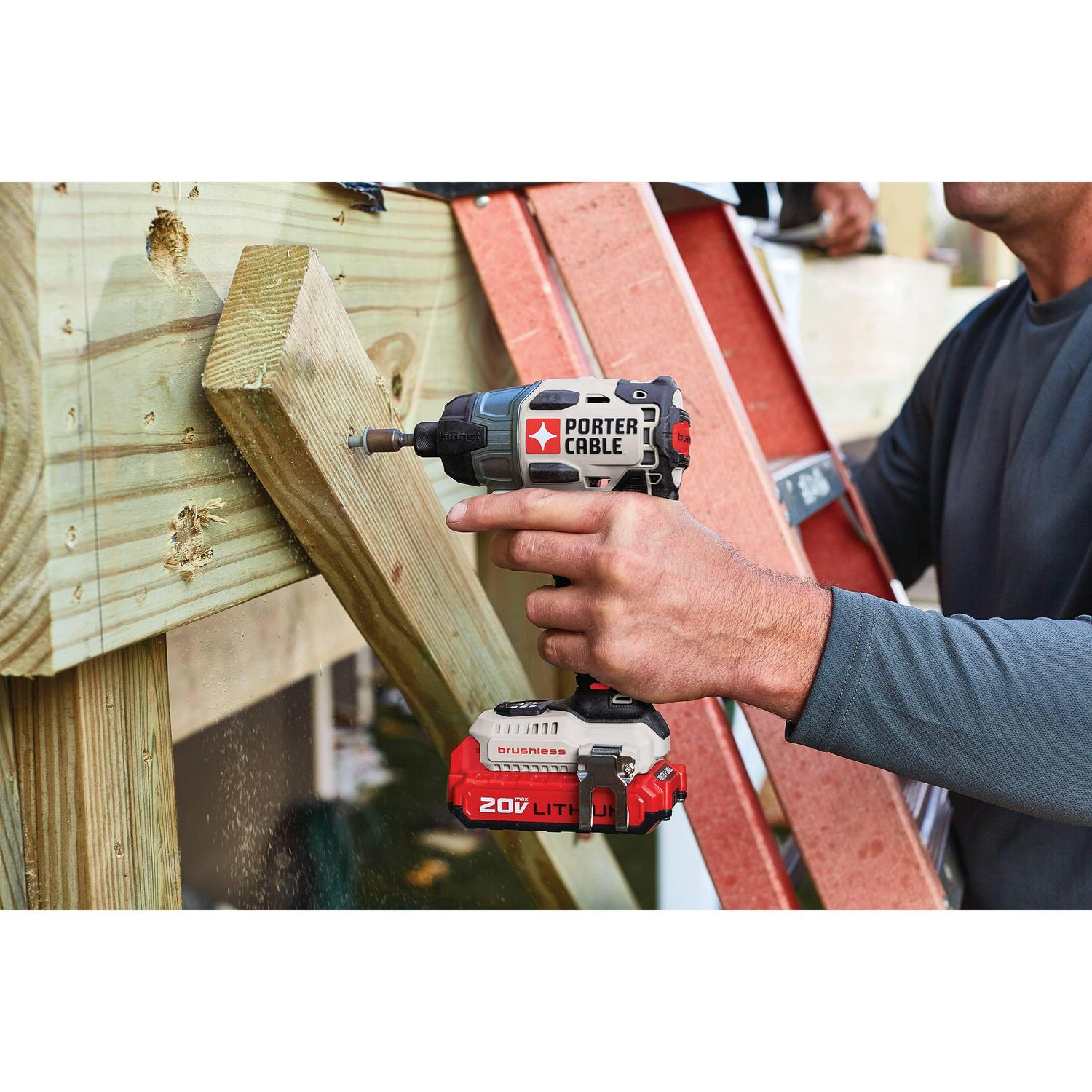 PORTER CABLE 20-Volt Max Lithium-Ion 1/4-Inch Brushless Impact Driver, PCCK647LB - Image 4