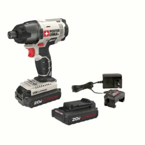 PORTER CABLE 20-Volt Max Lithium-Ion Cordless Compact Impact Driver With 2 Batteries, PCC641LB