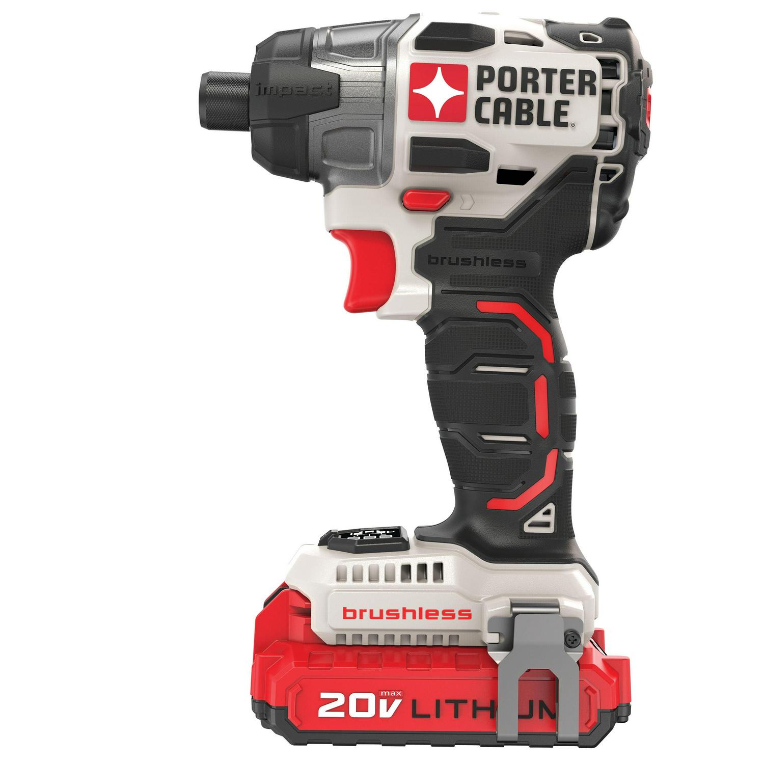 PORTER CABLE 20-Volt Max Lithium-Ion 1/4-Inch Brushless Impact Driver, PCCK647LB - Image 2