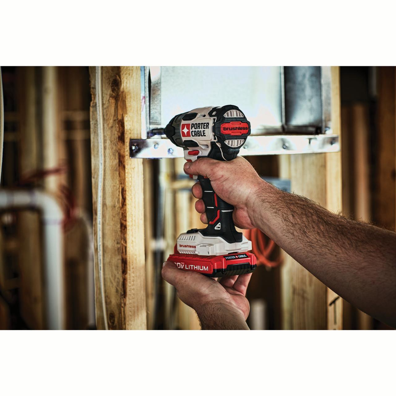 PORTER CABLE 20-Volt Max Lithium-Ion 1/4-Inch Brushless Impact Driver, PCCK647LB - Image 7