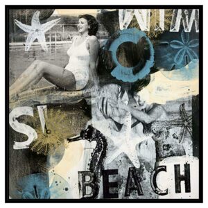 PTM Images Frolic 1 Framed Canvas Wall Art