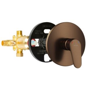 Tru-Temp Pressure Balanced Mixing Valve with Round Trim Oil Rubbed Bronze