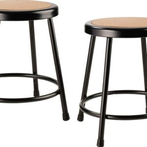 (Pack of 2) NPS 18" Heavy Duty Steel Stool, Black