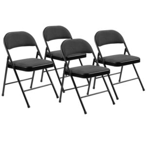 Commercialine 950 Series 29.25" Folding Chair in Star Trail Black (Set of 4)