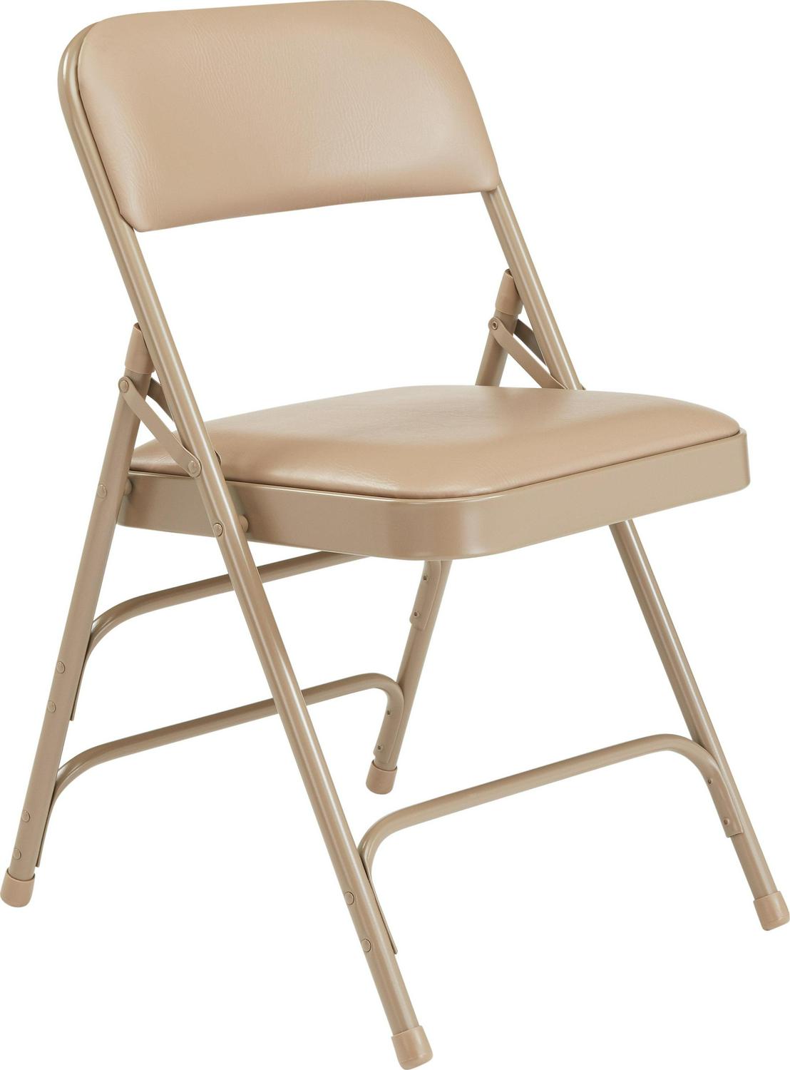 (Pack of 4) NPS® 1300 Series Deluxe Vinyl Upholstered Triple Brace Double Hinge Folding Chair, French Beige - Image 3
