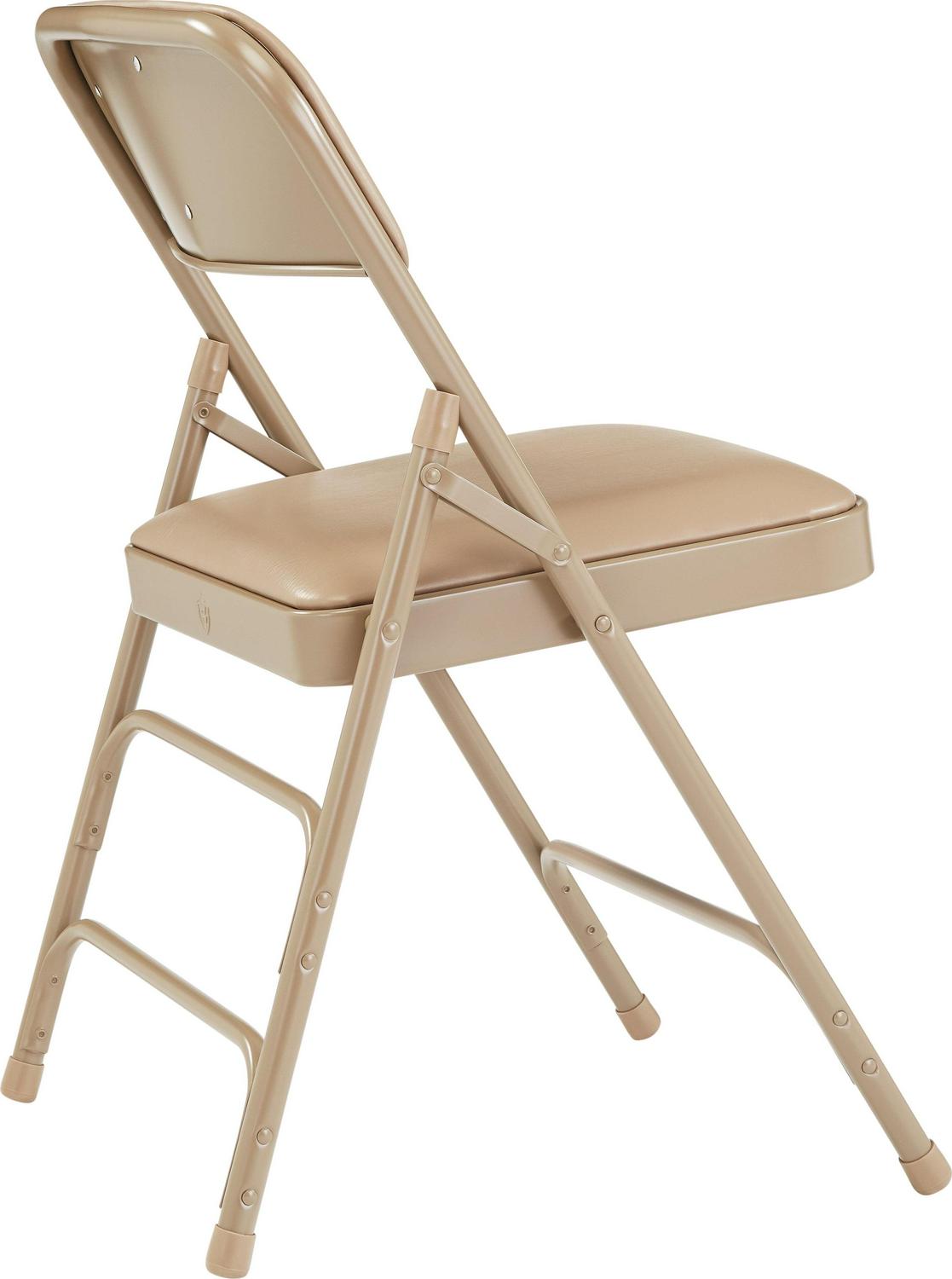 (Pack of 4) NPS® 1300 Series Deluxe Vinyl Upholstered Triple Brace Double Hinge Folding Chair, French Beige - Image 4