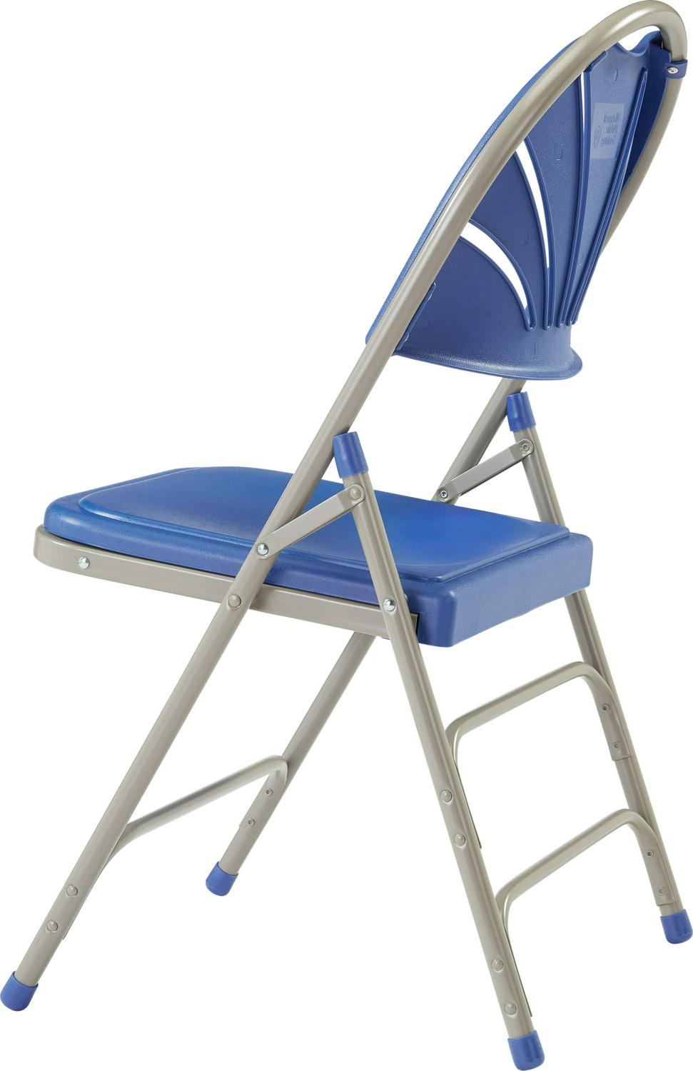 (Pack of 4) NPS 1100 Series Deluxe Fan Back With Triple Brace Double Hinge Folding Chair, Blue - Image 6