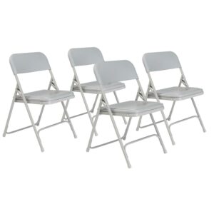 (Pack of 4) NPS 800 Series Premium Lightweight Plastic Folding Chair, Grey