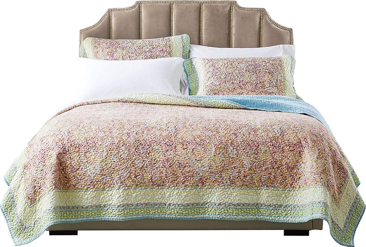 Barefoot Bungalow Palisades Quilt And Pillow Sham Set - Full/Queen 90 x 90", Pastel - Image 3