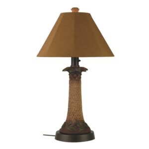 Palm Outdoor Table Lamp 36957 with Teak Sunbrella Shade