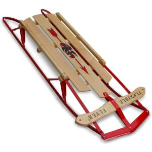 Flexible Flyer 1048 Metal Runner Steel & Wood Snow Slider Sled, 48 inch