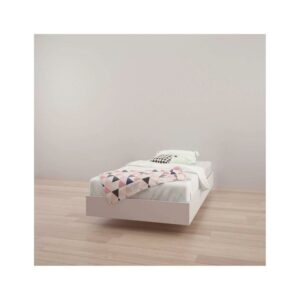 Paris Platform Bed, White, Multiple Sizes