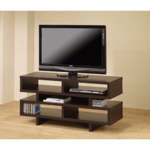 Parker TV Console with 5 Open Compartments Cappuccino