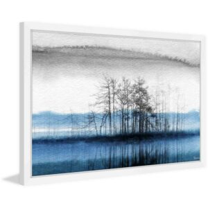 Parvez Taj "Tree Isle Reflects" Framed Painting Print