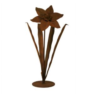 Patina Daffodil Outdoor Metal Sculpture