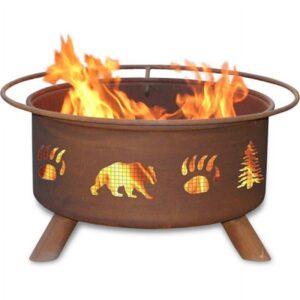 Bear & Trees Steel Fire Pit by Patina Products