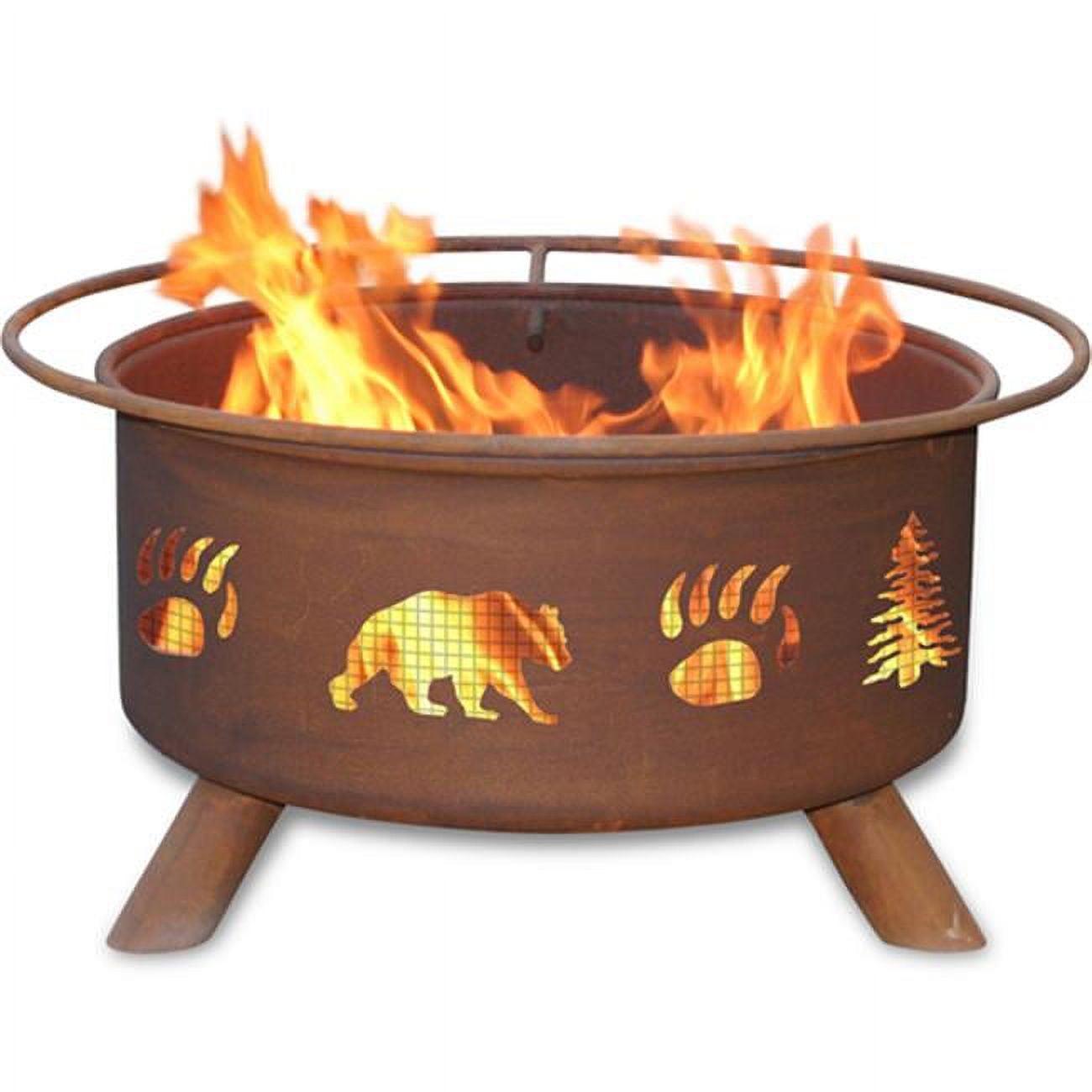 Bear & Trees Steel Fire Pit by Patina Products