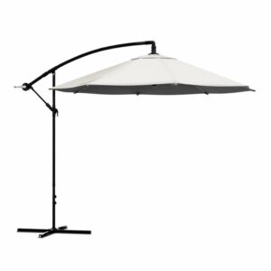 Pure Garden 10-Foot Offset Patio Umbrella with Crank and Base (Blue)