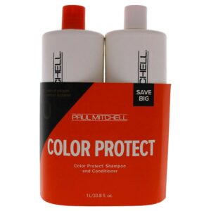 Color Protect Daily Kit by Paul Mitchell for Unisex - 2 Pc Kit 33.8 oz Shampoo, 33.8 oz Conditioner