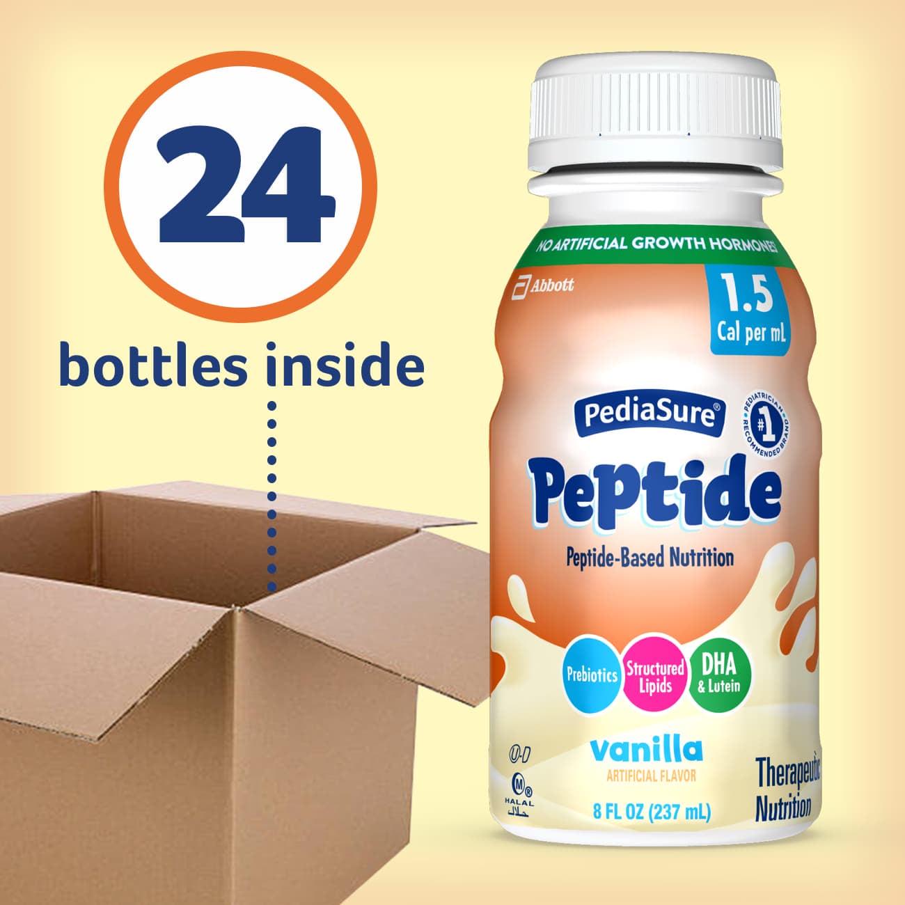 PediaSure Peptide 1.5 Cal, Peptide-Based Formula, Vanilla, 8-fl-oz Bottle, Pack of 24 - Image 8