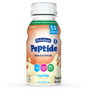PediaSure Peptide 1.5 Cal, Peptide-Based Formula, Vanilla, 8-fl-oz Bottle, Pack of 24