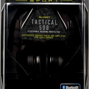 Peltor Sport Tactical 500 Electronic Hearing Protection Earmuffs, Bluetooth-Enabled, Black, NRR 25 dB