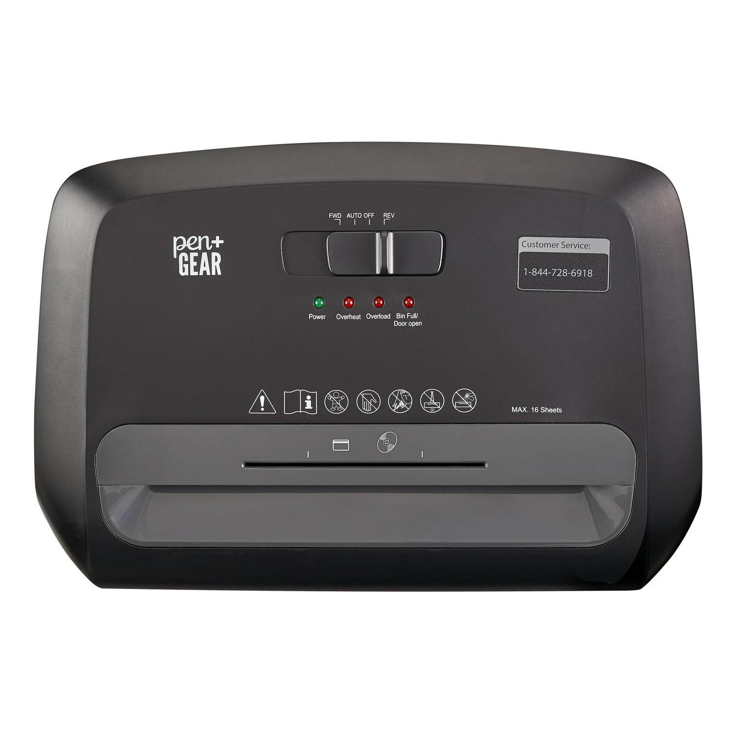 Pen + Gear 16 sheet Cross-Cut Shredder, 5.2-Gallon Collection Bin, Black - Image 3