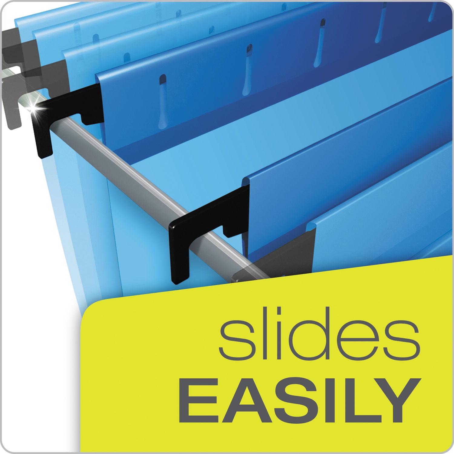 Pendaflex 59303EE SureHook 3 in. Capacity 1/5-Cut Tabs 1 Section Legal Size Reinforced Extra-Capacity Hanging Box File - Blue (25/Box) - Image 3